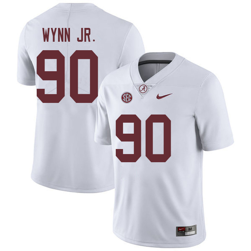 Men #90 Stephon Wynn Jr. Alabama Crimson Tide College Football Jerseys Sale-White